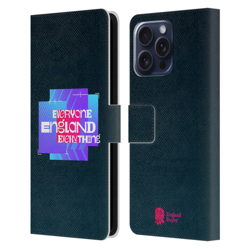 England Rugby Union This Rose Means Everything Logo in Black Leather Book Wallet Case Cover For Apple iPhone 16 Pro Max
