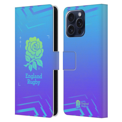 England Rugby Union This Rose Means Everything Logo in Purple Leather Book Wallet Case Cover For Apple iPhone 16 Pro Max