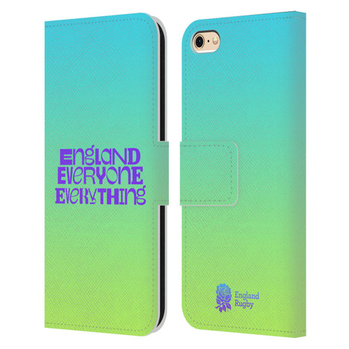 England Rugby Union This Rose Means Everything Slogan in Cyan Leather Book Wallet Case Cover For Apple iPhone 6 / iPhone 6s