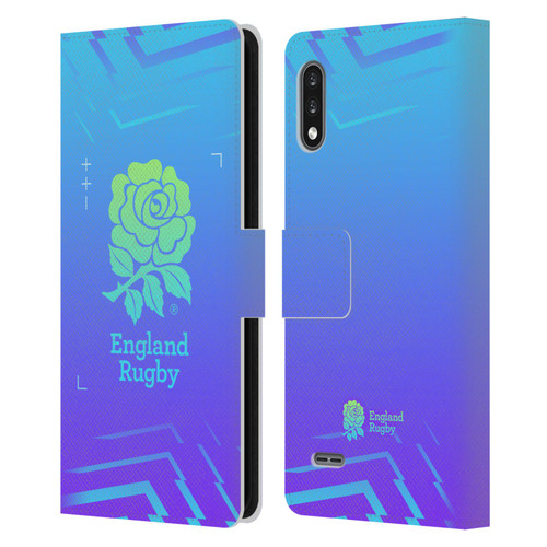 England Rugby Union This Rose Means Everything Logo in Purple Leather Book Wallet Case Cover For LG K22