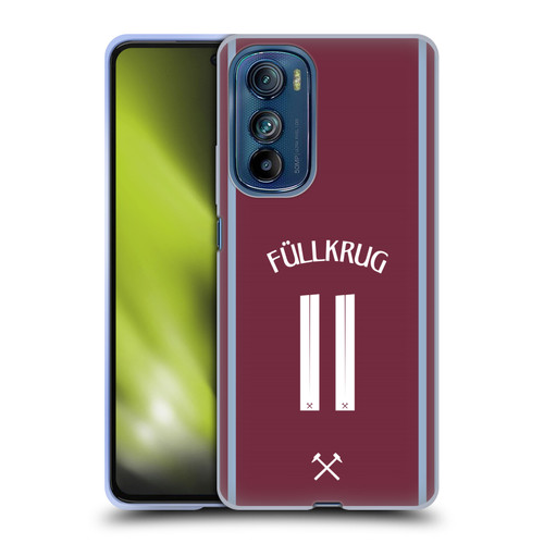 West Ham United FC 2024/25 Players Home Kit Niclas Füllkrug Soft Gel Case for Motorola Edge 30