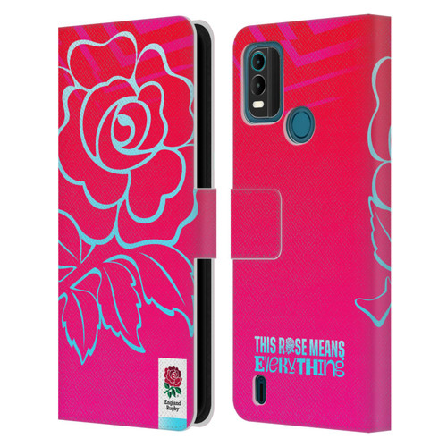 England Rugby Union This Rose Means Everything Oversized Logo Leather Book Wallet Case Cover For Nokia G11 Plus