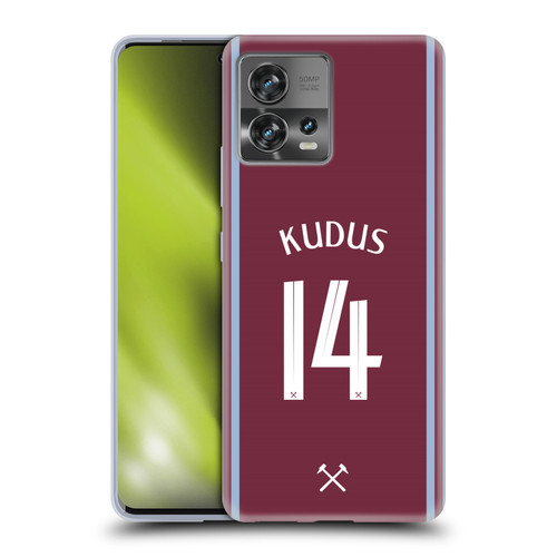 West Ham United FC 2024/25 Players Home Kit Mohammed Kudus Soft Gel Case for Motorola Moto Edge 30 Fusion