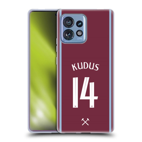West Ham United FC 2024/25 Players Home Kit Mohammed Kudus Soft Gel Case for Motorola Moto Edge 40 Pro West Ham United FC 2024/25 Players Home Kit Mohammed Kudus Soft Gel Case for Motorola Moto Edge 40 Pro