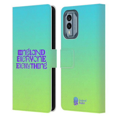England Rugby Union This Rose Means Everything Slogan in Cyan Leather Book Wallet Case Cover For Nokia X30