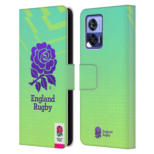 England Rugby Union This Rose Means Everything Logo in Neon Green Leather Book Wallet Case Cover For Motorola Edge 30 Neo 5G