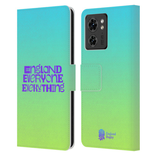 England Rugby Union This Rose Means Everything Slogan in Cyan Leather Book Wallet Case Cover For Motorola Moto Edge 40