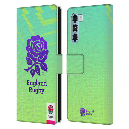 England Rugby Union This Rose Means Everything Logo in Neon Green Leather Book Wallet Case Cover For Motorola Edge S30 / Moto G200 5G