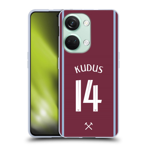 West Ham United FC 2024/25 Players Home Kit Mohammed Kudus Soft Gel Case for OnePlus Nord 3 5G
