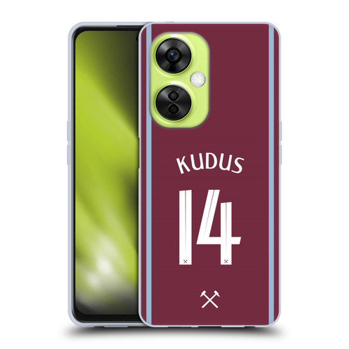 West Ham United FC 2024/25 Players Home Kit Mohammed Kudus Soft Gel Case for OnePlus Nord CE 3 Lite 5G