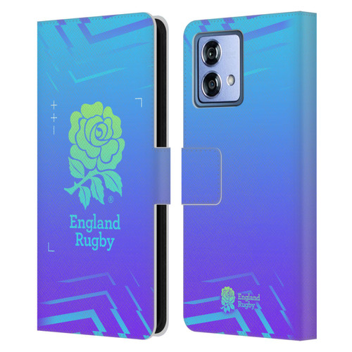England Rugby Union This Rose Means Everything Logo in Purple Leather Book Wallet Case Cover For Motorola Moto G84 5G