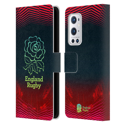 England Rugby Union This Rose Means Everything Logo in Red Leather Book Wallet Case Cover For OnePlus 9 Pro