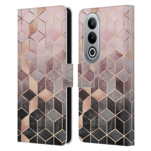Elisabeth Fredriksson Cubes Collection Pink And Grey Gradient Leather Book Wallet Case Cover For OPPO OnePlus Ace 3V 5G