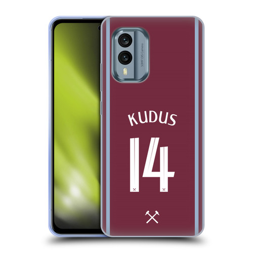 West Ham United FC 2024/25 Players Home Kit Mohammed Kudus Soft Gel Case for Nokia X30