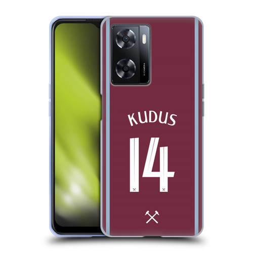 West Ham United FC 2024/25 Players Home Kit Mohammed Kudus Soft Gel Case for OPPO A57s