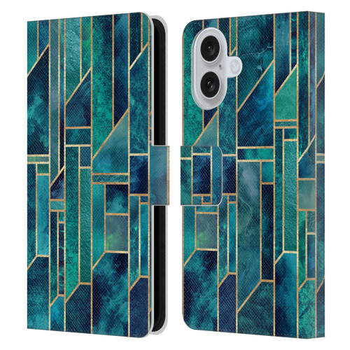 Elisabeth Fredriksson Geometric Design And Pattern Blue Skies Leather Book Wallet Case Cover For Apple iPhone 16