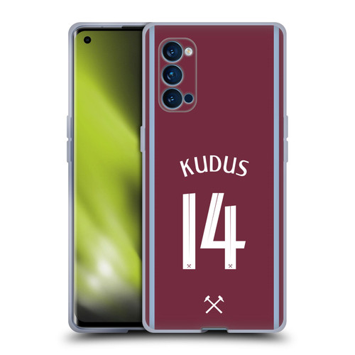 West Ham United FC 2024/25 Players Home Kit Mohammed Kudus Soft Gel Case for OPPO Reno 4 Pro 5G