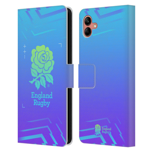 England Rugby Union This Rose Means Everything Logo in Purple Leather Book Wallet Case Cover For Samsung Galaxy A04 (2022)