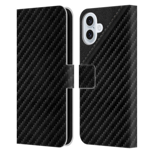 Alyn Spiller Carbon Fiber Leather Leather Book Wallet Case Cover For Apple iPhone 16 Plus