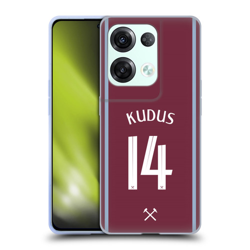 West Ham United FC 2024/25 Players Home Kit Mohammed Kudus Soft Gel Case for OPPO Reno8 Pro