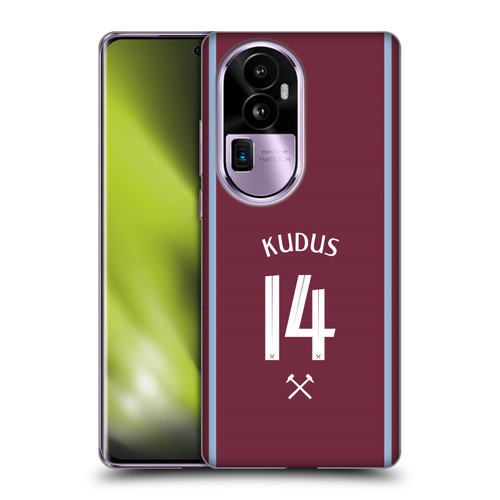 West Ham United FC 2024/25 Players Home Kit Mohammed Kudus Soft Gel Case for OPPO Reno10 Pro+
