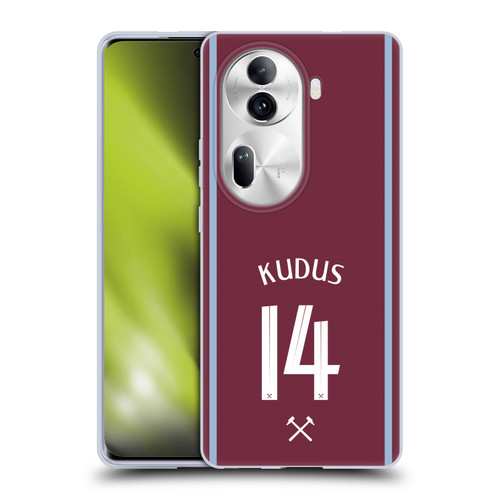 West Ham United FC 2024/25 Players Home Kit Mohammed Kudus Soft Gel Case for OPPO Reno11 Pro