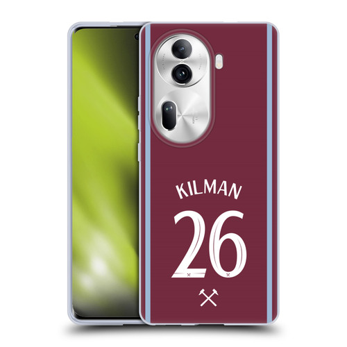 West Ham United FC 2024/25 Players Home Kit Max Kilman Soft Gel Case for OPPO Reno11 Pro