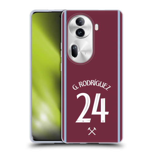 West Ham United FC 2024/25 Players Home Kit Guido Rodríguez Soft Gel Case for OPPO Reno11 Pro