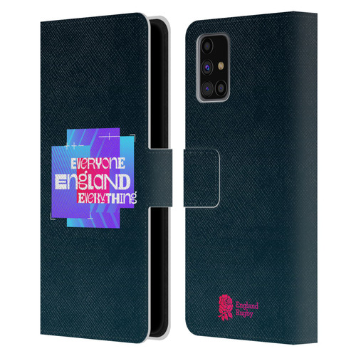 England Rugby Union This Rose Means Everything Logo in Black Leather Book Wallet Case Cover For Samsung Galaxy M31s (2020)