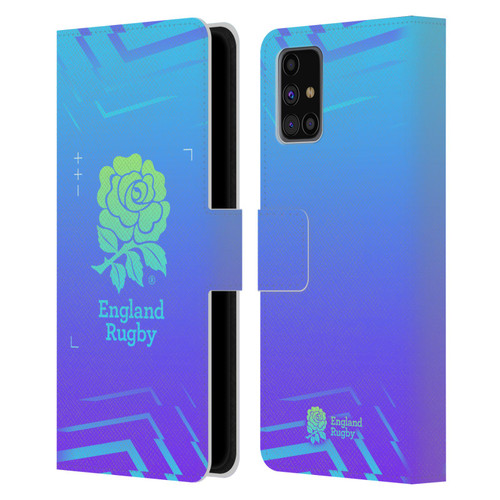 England Rugby Union This Rose Means Everything Logo in Purple Leather Book Wallet Case Cover For Samsung Galaxy M31s (2020)