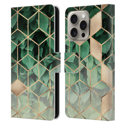 Elisabeth Fredriksson Sparkles Leaves And Cubes Leather Book Wallet Case Cover For Apple iPhone 16 Pro