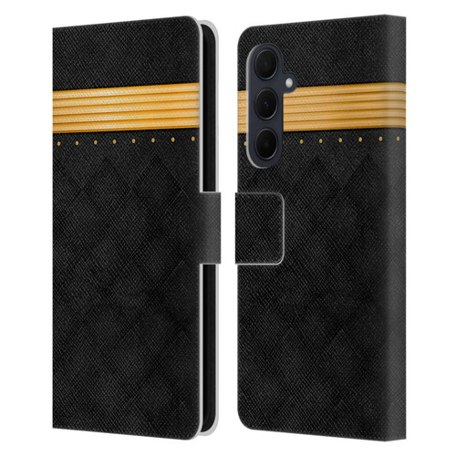 Alyn Spiller Luxury Gold Leather Book Wallet Case Cover For Samsung Galaxy A35 5G