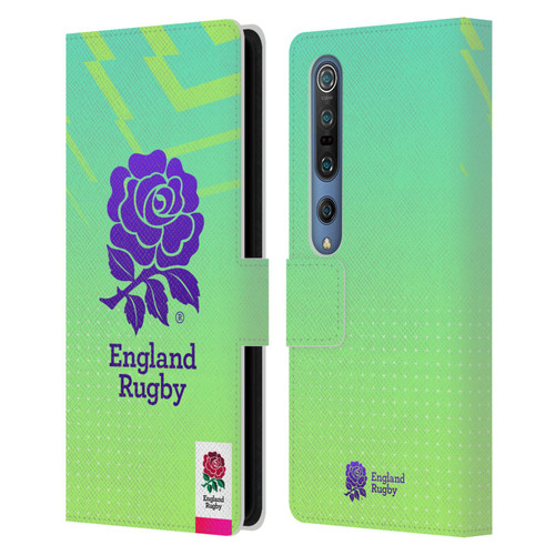 England Rugby Union This Rose Means Everything Logo in Neon Green Leather Book Wallet Case Cover For Xiaomi Mi 10 5G / Mi 10 Pro 5G