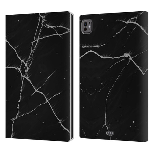 Alyn Spiller Marble Black Leather Book Wallet Case Cover For Apple iPad Pro 11 M4 2024