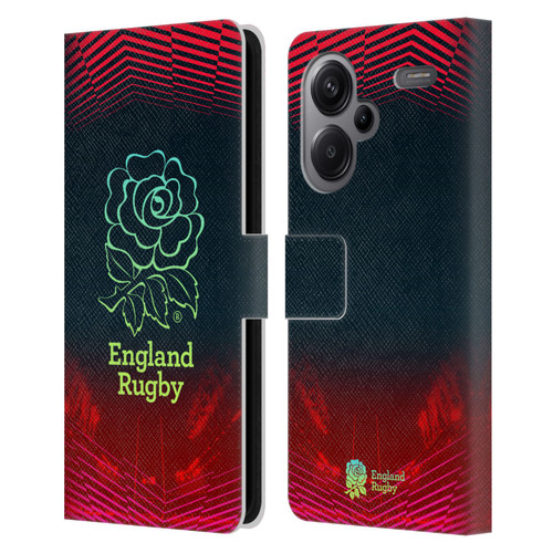England Rugby Union This Rose Means Everything Logo in Red Leather Book Wallet Case Cover For Xiaomi Redmi Note 13 Pro Plus 5G