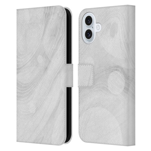 Alyn Spiller Marble White Leather Book Wallet Case Cover For Apple iPhone 16 Plus