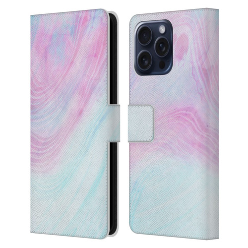 Alyn Spiller Marble Pastel Leather Book Wallet Case Cover For Apple iPhone 16 Pro Max