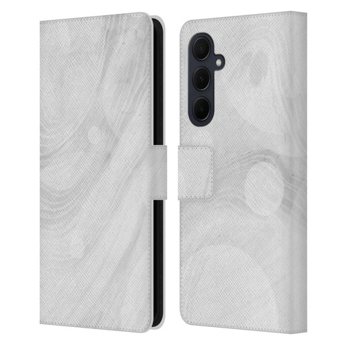 Alyn Spiller Marble White Leather Book Wallet Case Cover For Samsung Galaxy A35 5G