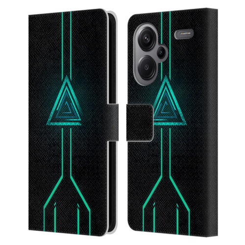 Alyn Spiller Neon Green Leather Book Wallet Case Cover For Xiaomi Redmi Note 13 Pro Plus 5G
