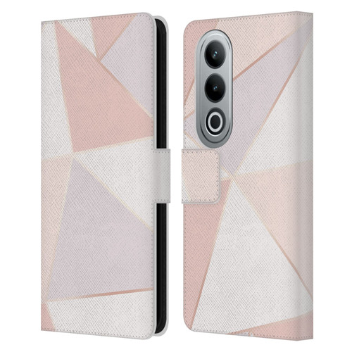 Alyn Spiller Rose Gold Geometry Leather Book Wallet Case Cover For OPPO OnePlus Ace 3V 5G
