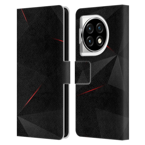 Alyn Spiller Tectonic Red Leather Book Wallet Case Cover For OPPO OnePlus Ace 3 5G