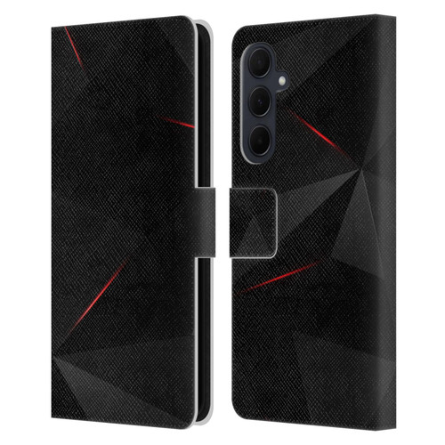 Alyn Spiller Tectonic Red Leather Book Wallet Case Cover For Samsung Galaxy A35 5G
