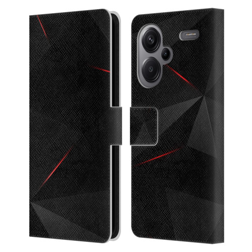 Alyn Spiller Tectonic Red Leather Book Wallet Case Cover For Xiaomi Redmi Note 13 Pro Plus 5G