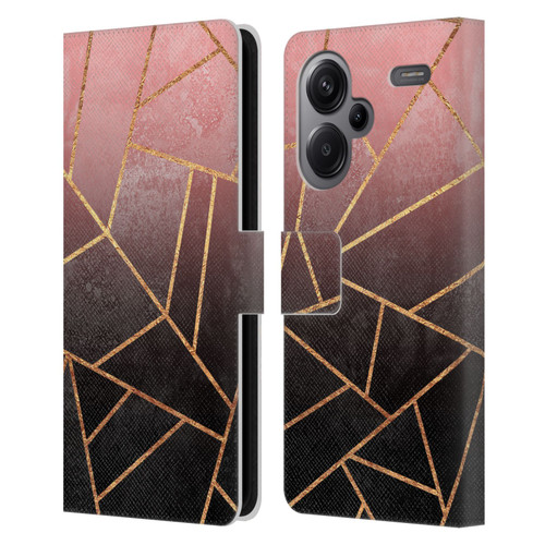 Elisabeth Fredriksson Sparkles Pink And Black Leather Book Wallet Case Cover For Xiaomi Redmi Note 13 Pro Plus 5G
