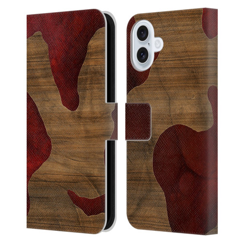 Alyn Spiller Wood & Resin Fire Leather Book Wallet Case Cover For Apple iPhone 16 Plus