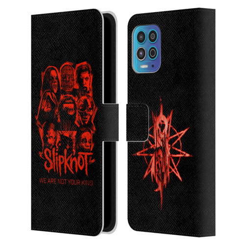 Slipknot We Are Not Your Kind Red Patch Leather Book Wallet Case Cover For Motorola Moto G100