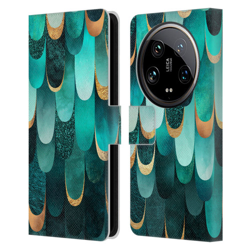 Elisabeth Fredriksson Sparkles Turquoise Leather Book Wallet Case Cover For Xiaomi 14 Ultra
