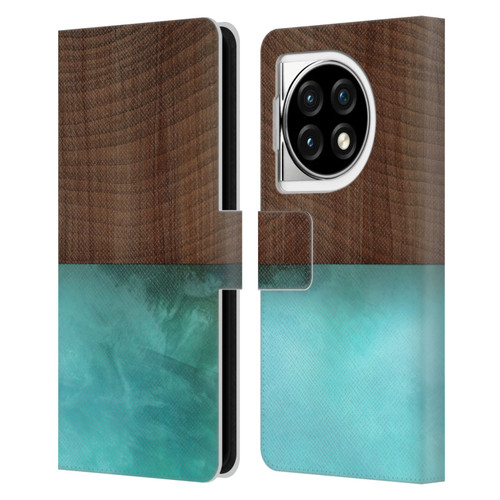 Alyn Spiller Wood & Resin Blocking Leather Book Wallet Case Cover For OPPO OnePlus Ace 3 5G