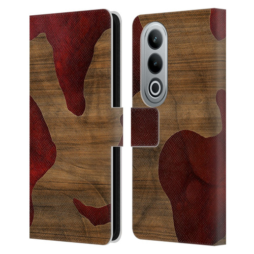 Alyn Spiller Wood & Resin Fire Leather Book Wallet Case Cover For OPPO OnePlus Ace 3V 5G