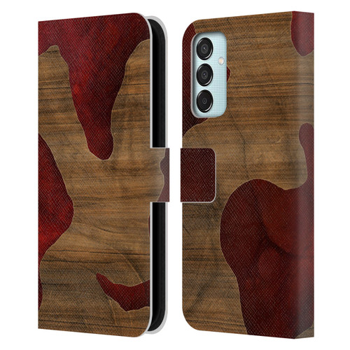 Alyn Spiller Wood & Resin Fire Leather Book Wallet Case Cover For Samsung Galaxy M15/F15 5G
